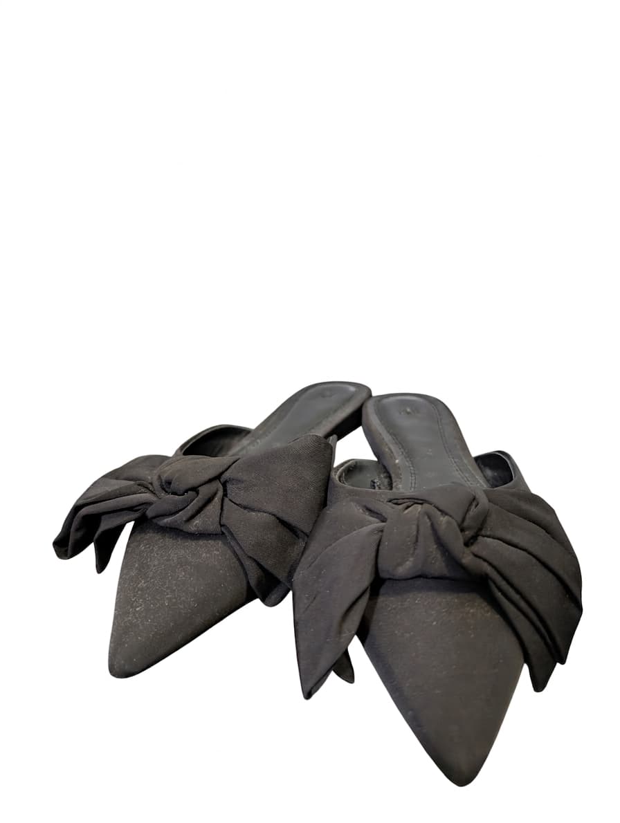 H&M Satin Bow Pointed Mules Black EU 38 — photo 1 of 6