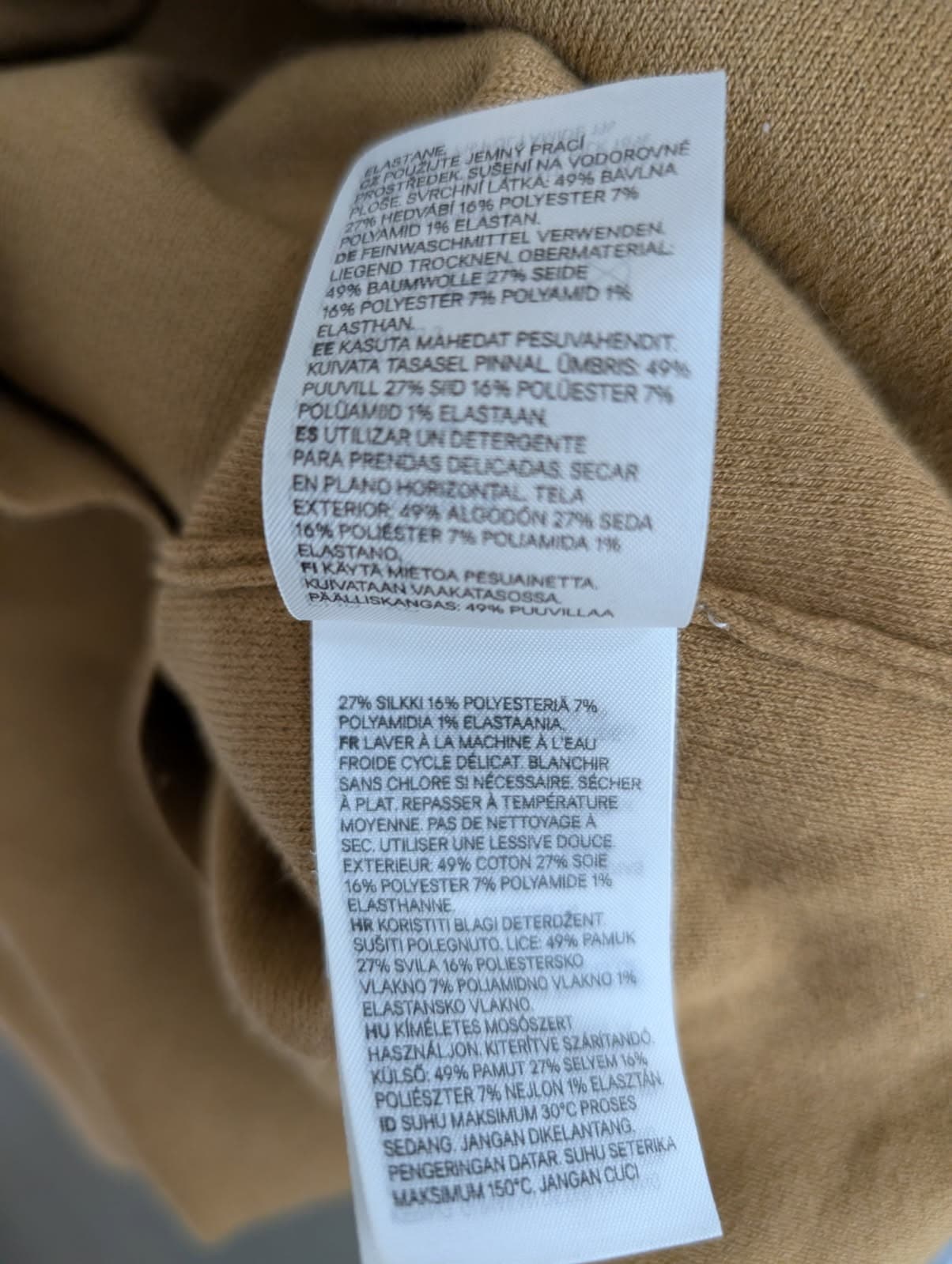 H&M Silk Blend Knit Polo Shirt Tan Women's XS — photo 4 of 9
