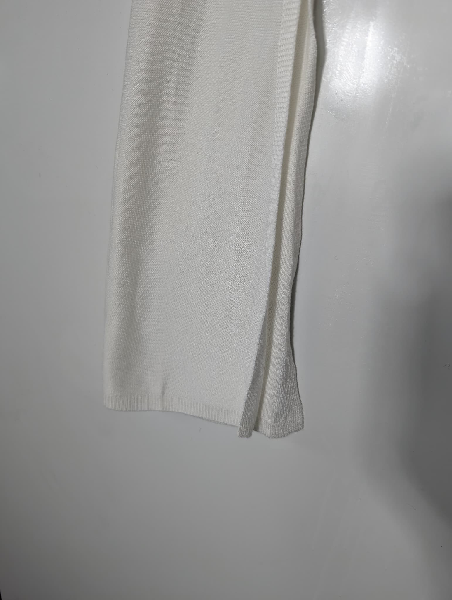 Halston Heritage Knit Sweater With Silk Side Panels White Small — photo 2 of 9