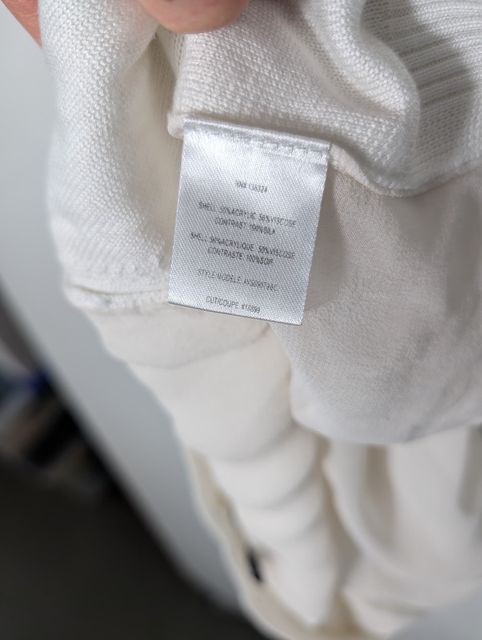 Halston Heritage Knit Sweater With Silk Side Panels White Small — photo 8 of 9