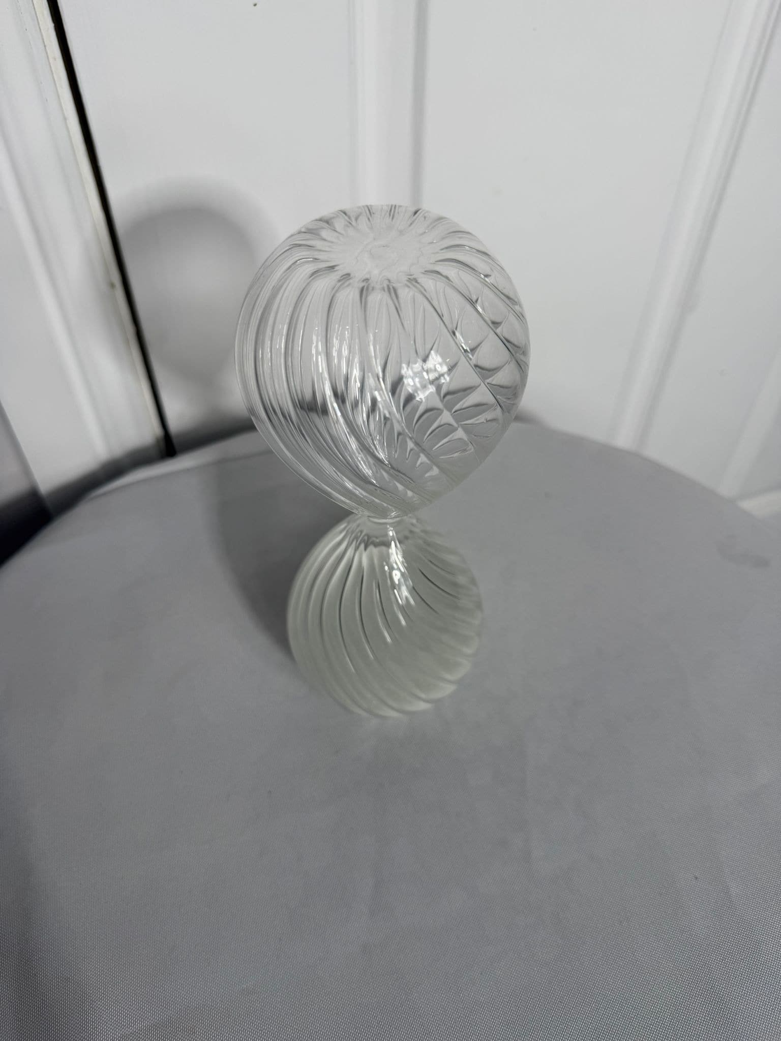 Hand Blown Glass Hourglass - Decorative Twisted Swirl with White Sand — photo 6 of 6