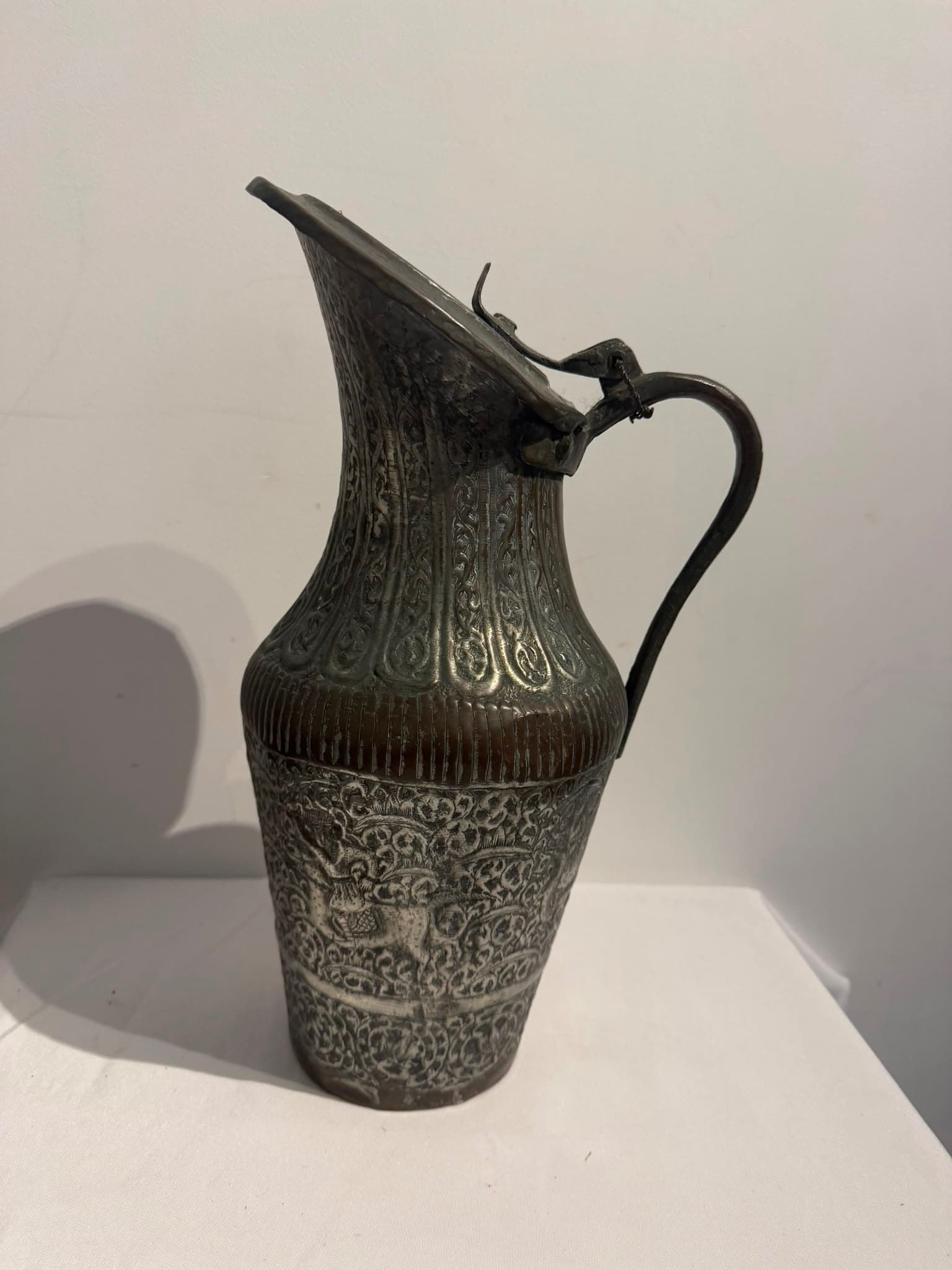Hand-Hammered Copper Ibrik Water Pitcher Ornate Engraved Design — photo 7 of 14