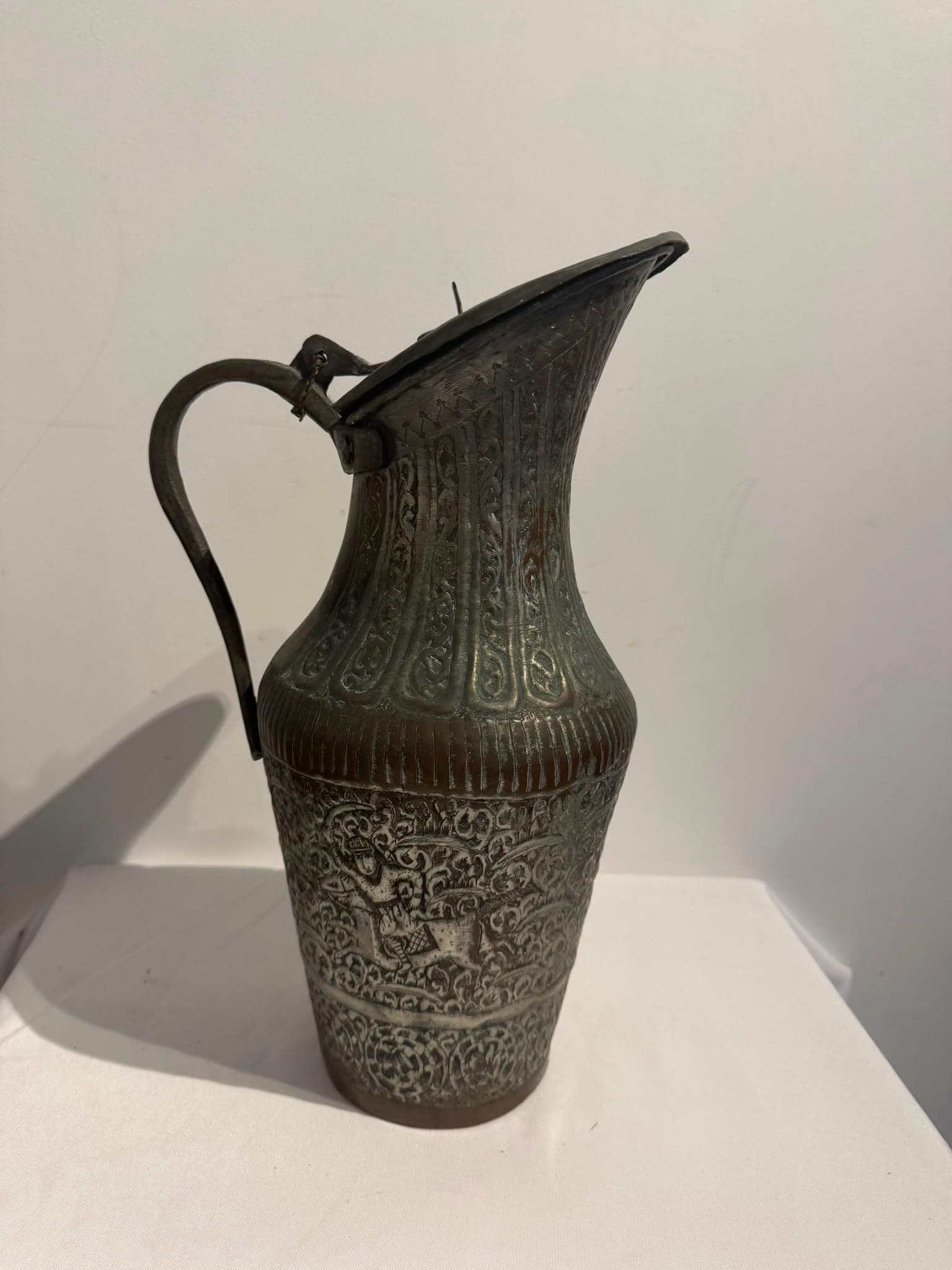 Hand-Hammered Copper Ibrik Water Pitcher Ornate Engraved Design — photo 9 of 14