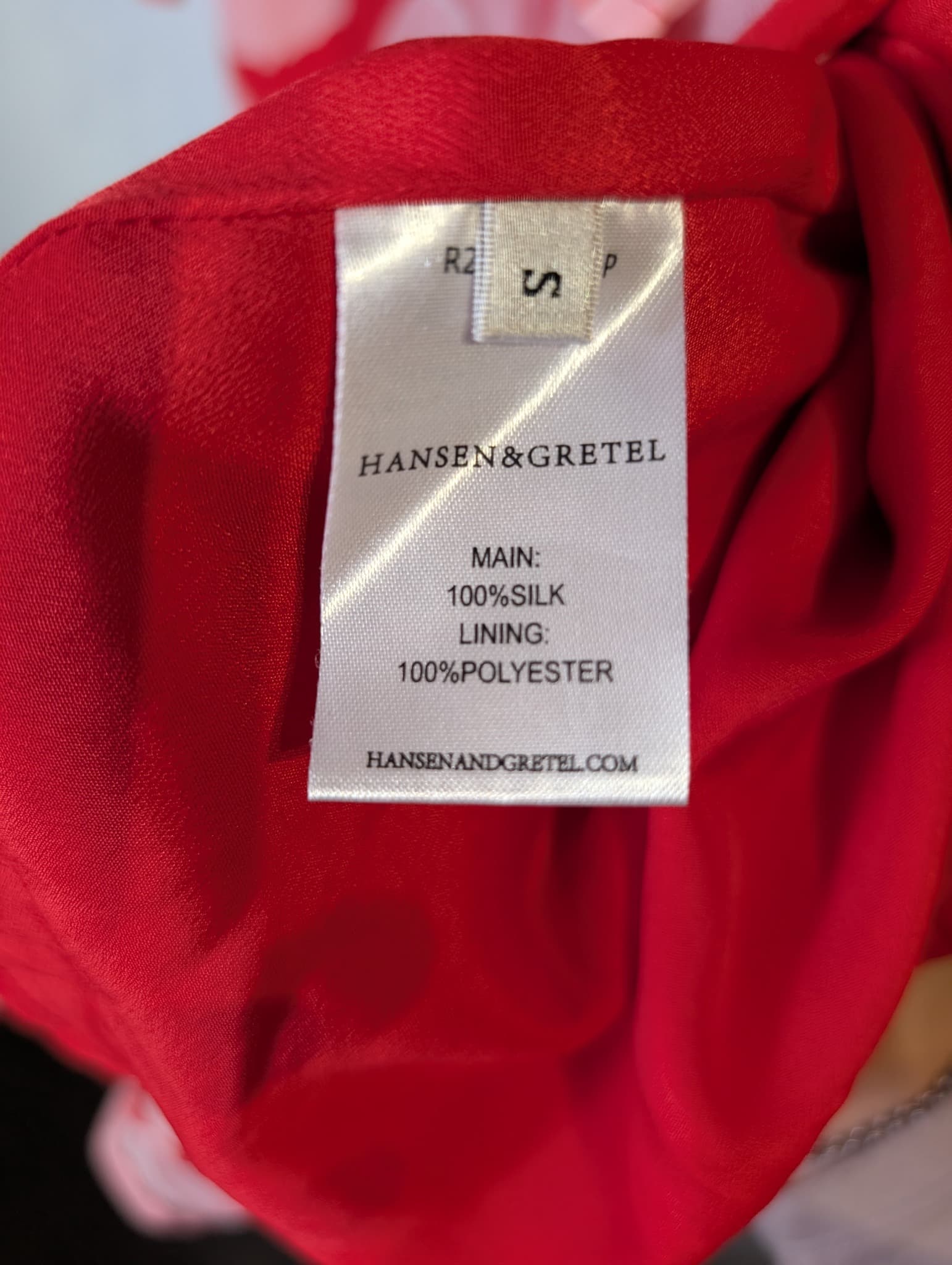 HANSEN&GRETEL Floral Ruffle Wrap Dress Red Pink Size S — photo 7 of 8