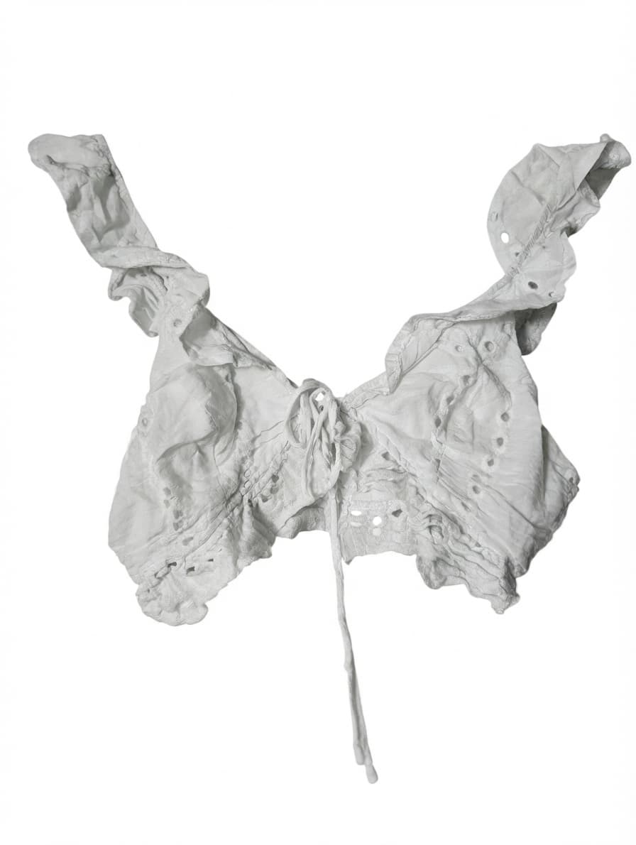 Harper & Me Eyelet Lace Ruffle Crop Top White Size 10 — photo 1 of 12