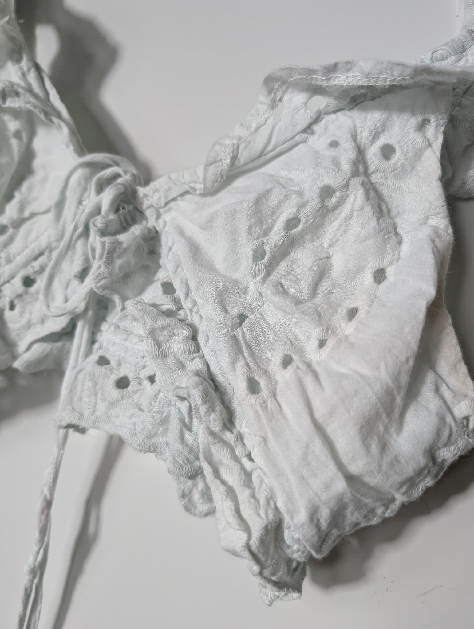 Harper & Me Eyelet Lace Ruffle Crop Top White Size 10 — photo 2 of 12