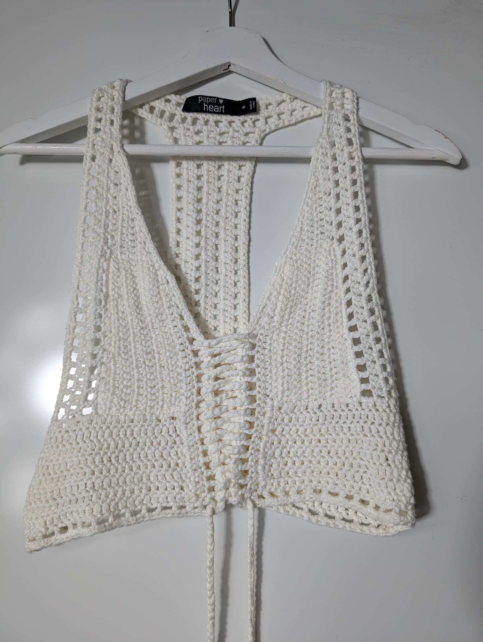 Harper & Me Eyelet Lace Ruffle Crop Top White Size 10 — photo 7 of 12