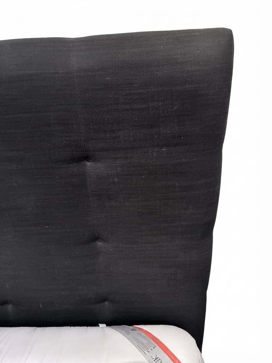 Heatherly Design Fenwick Queen Bed Head and Base Black Linen — photo 1 of 8