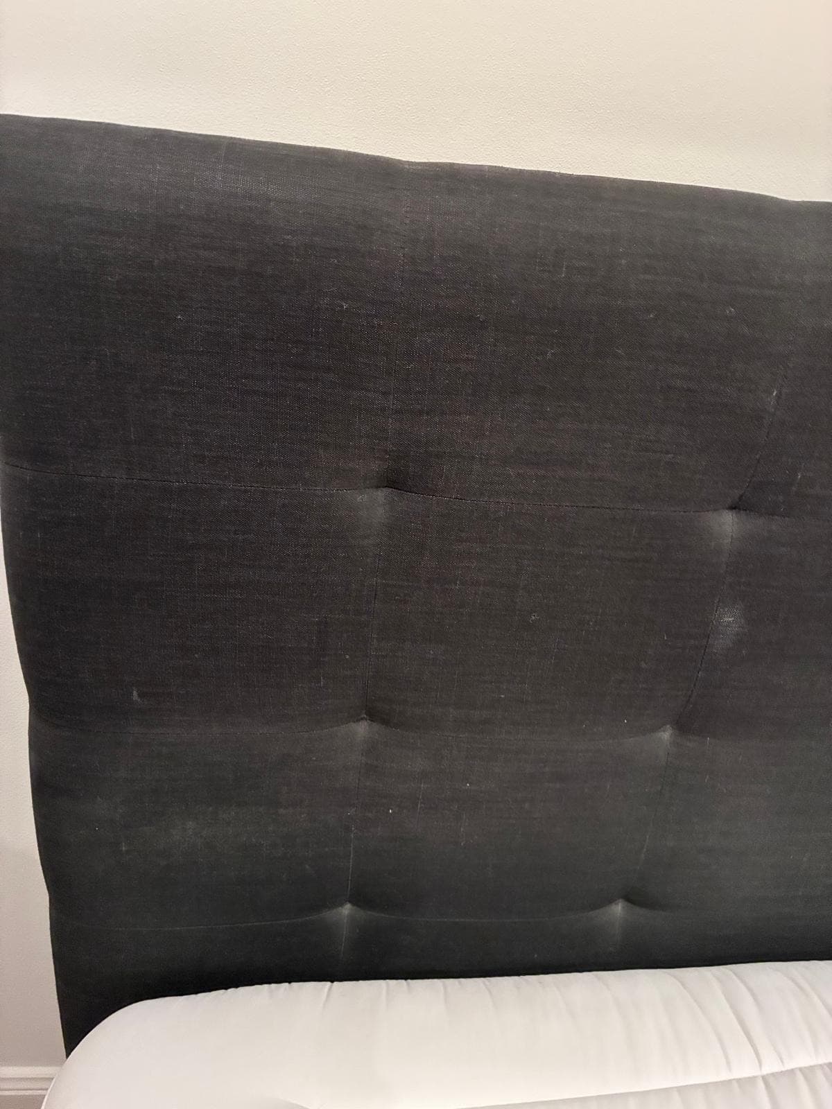 Heatherly Design Fenwick Queen Bed Head and Base Black Linen — photo 3 of 8