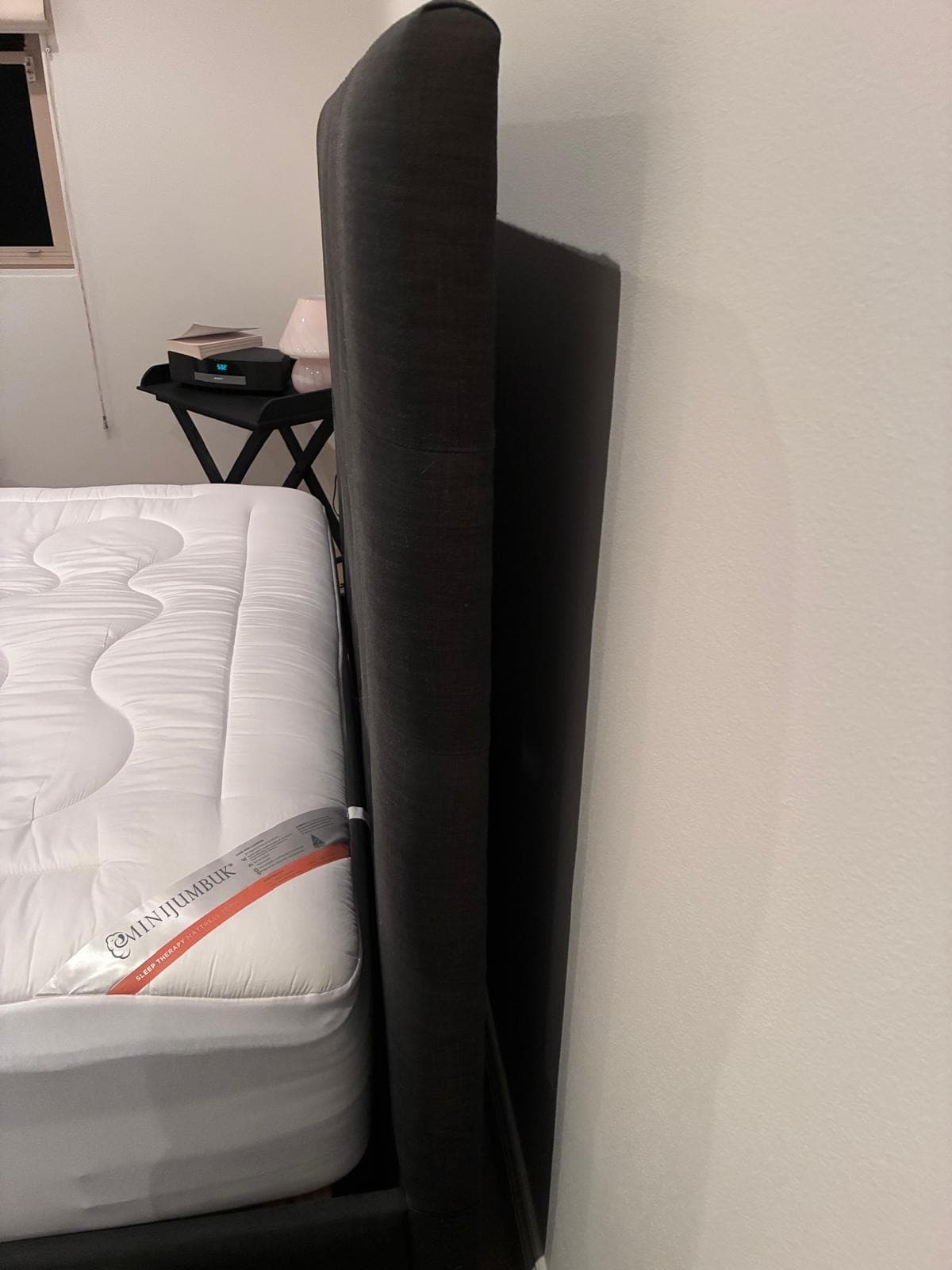 Heatherly Design Fenwick Queen Bed Head and Base Black Linen — photo 5 of 8