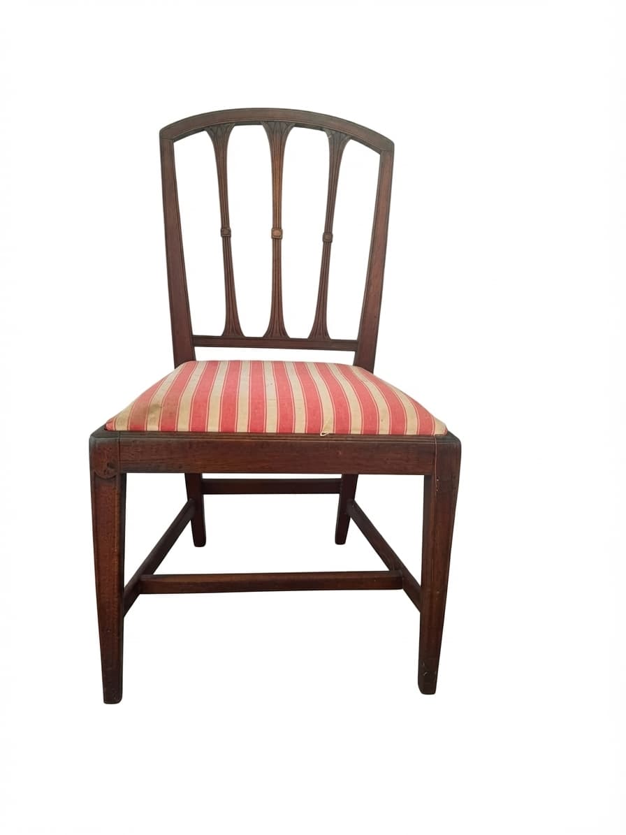 Hepplewhite Style Shield Back Dining Chair Brown Wood — photo 1 of 5