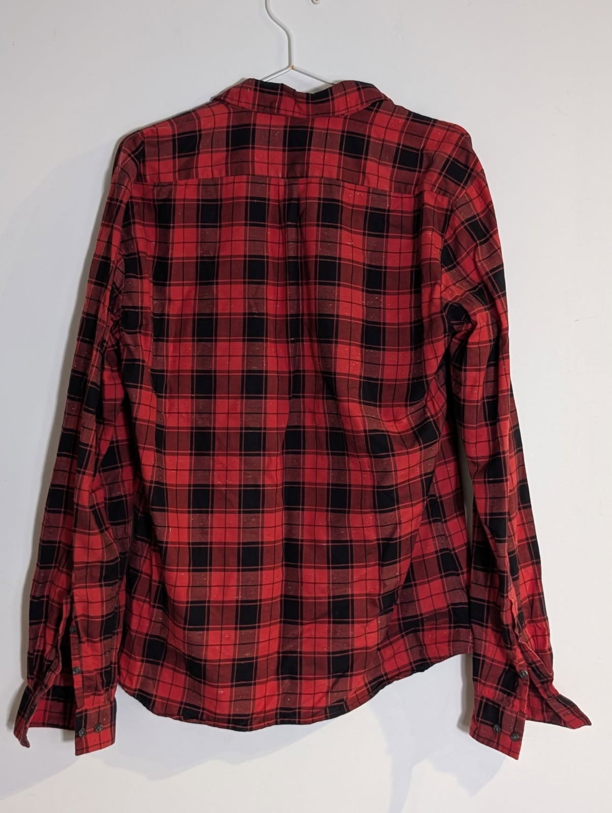 HUGO Boss Red and Black Plaid Button-Down Shirt - Men's Size M — photo 8 of 8