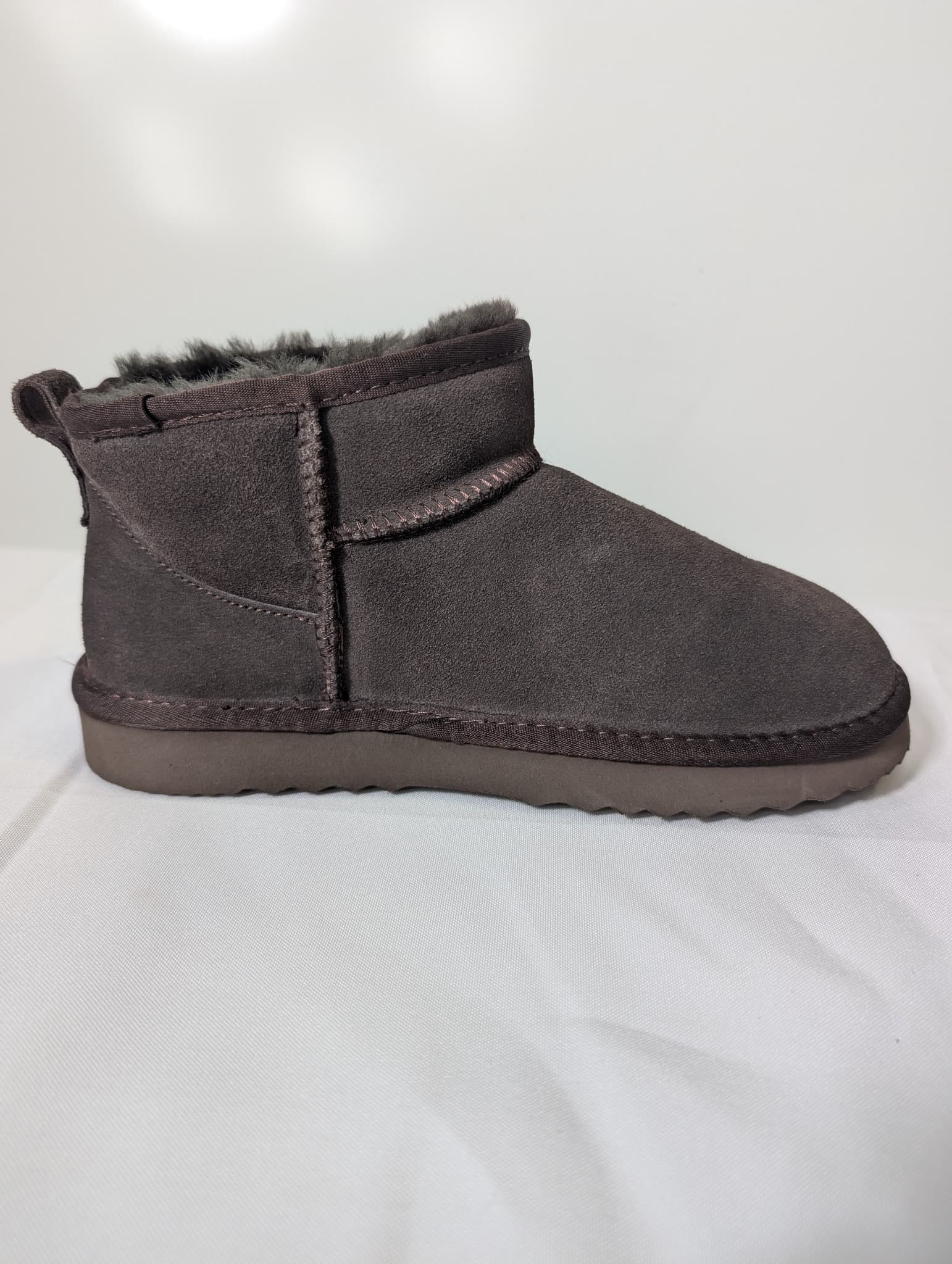 Hush Ankle Boots Grey Suede-Effect Faux Fur Lined — photo 4 of 9