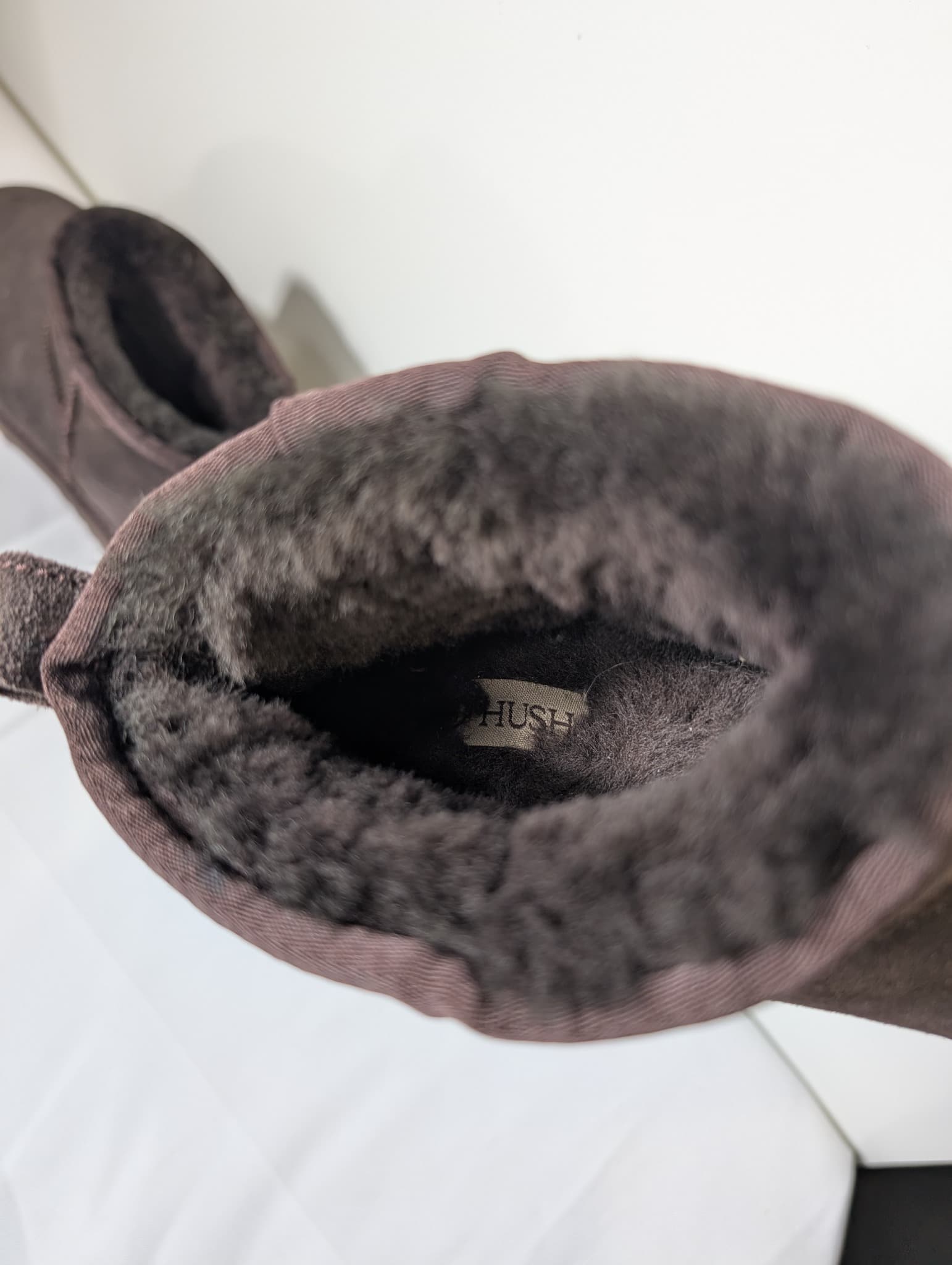 Hush Ankle Boots Grey Suede-Effect Faux Fur Lined — photo 7 of 9