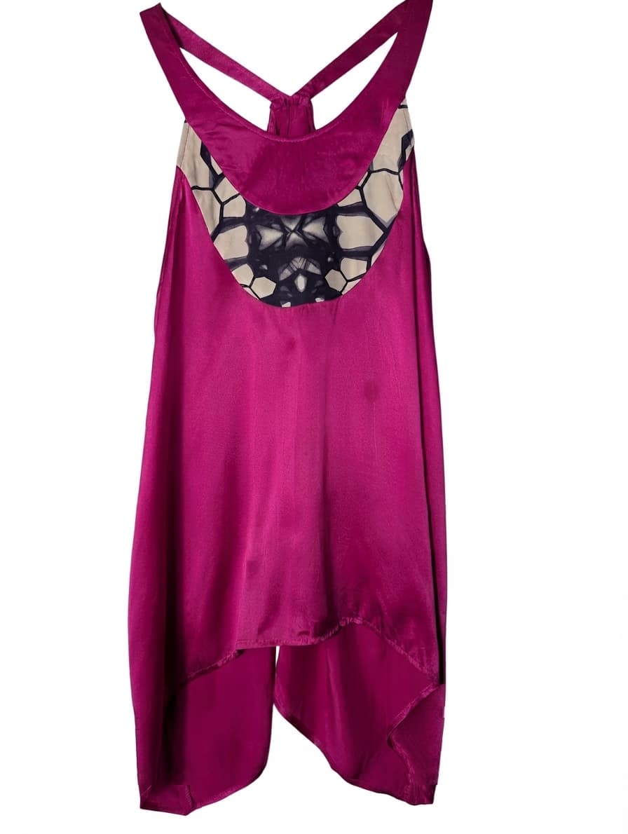 Hussy Racerback Tank Top Pink Geometric Print AU 12 — photo 1 of 6