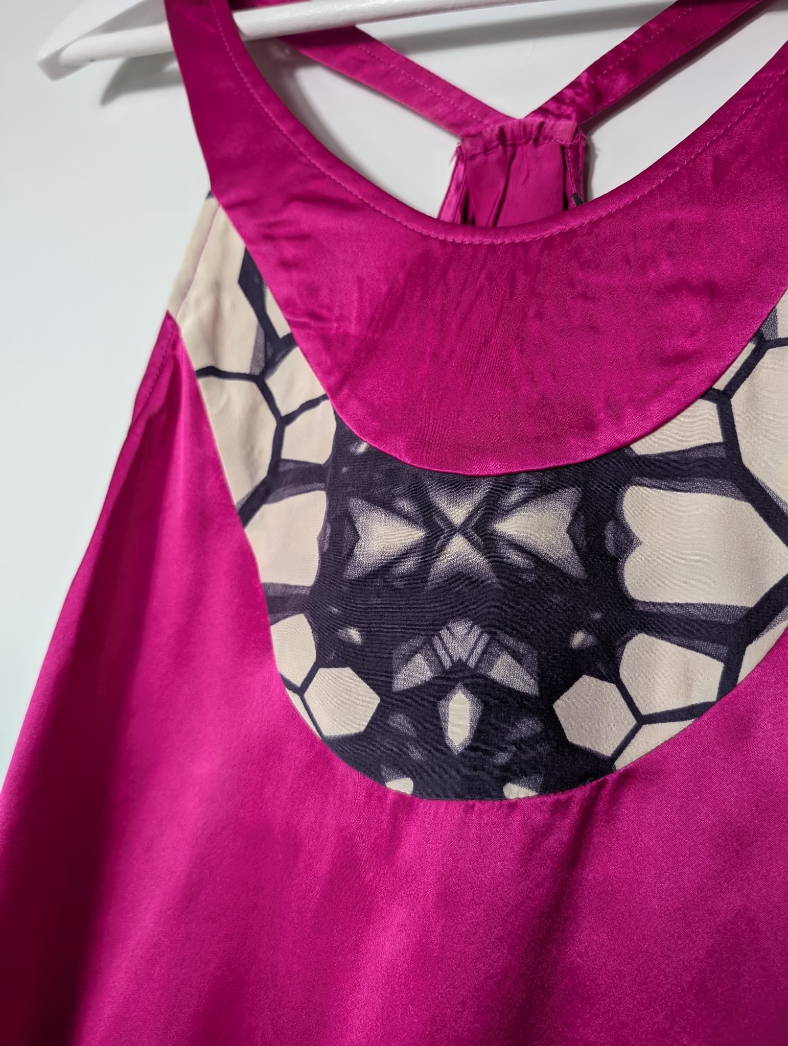 Hussy Racerback Tank Top Pink Geometric Print AU 12 — photo 2 of 6