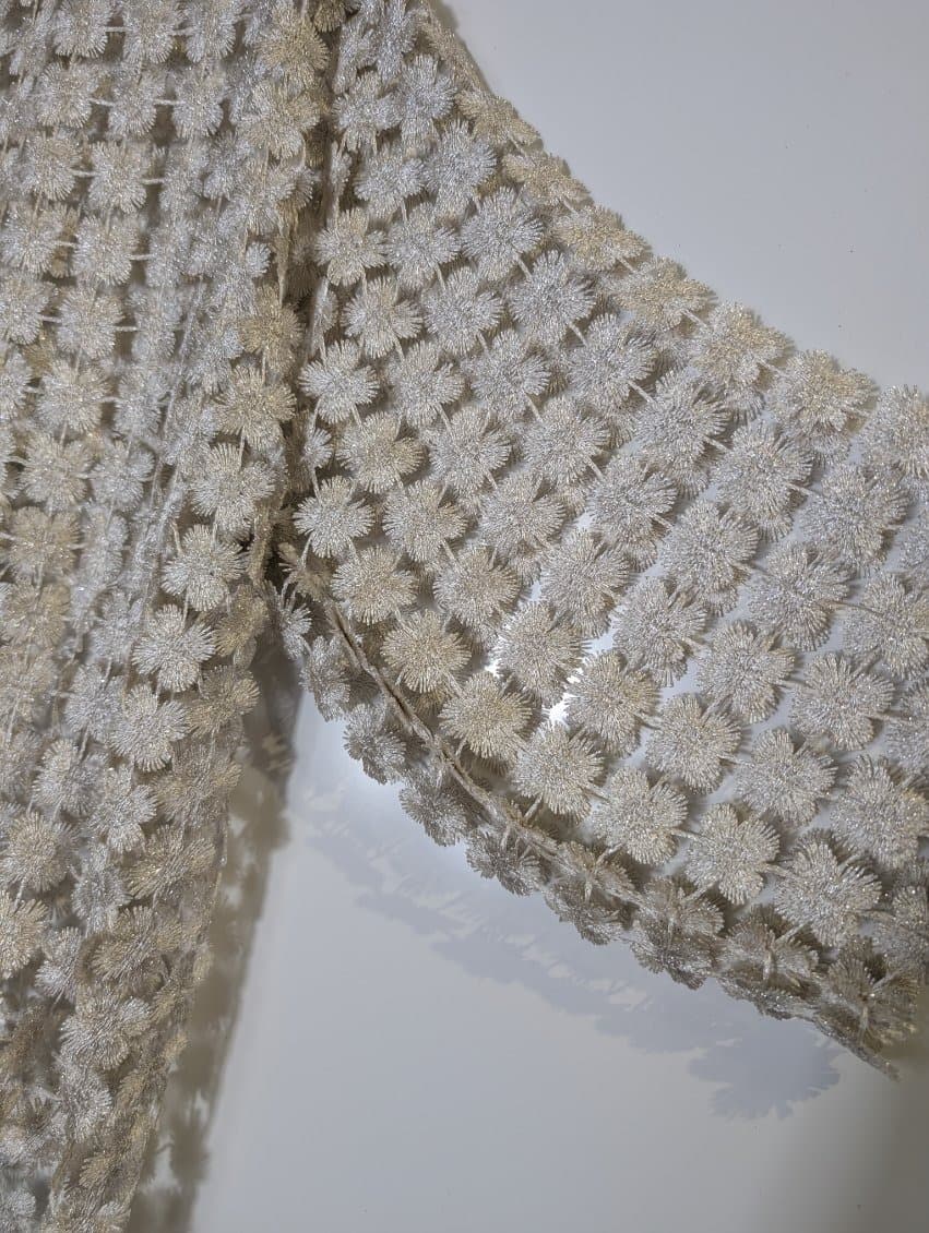 Imagine Fashion Italy Floral Lace Shrug Bolero - Metallic Cream — photo 8 of 8