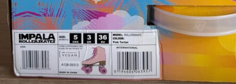 Impala Roller Skates Pink Tartan Gingham Women's US 5 — photo 3 of 3
