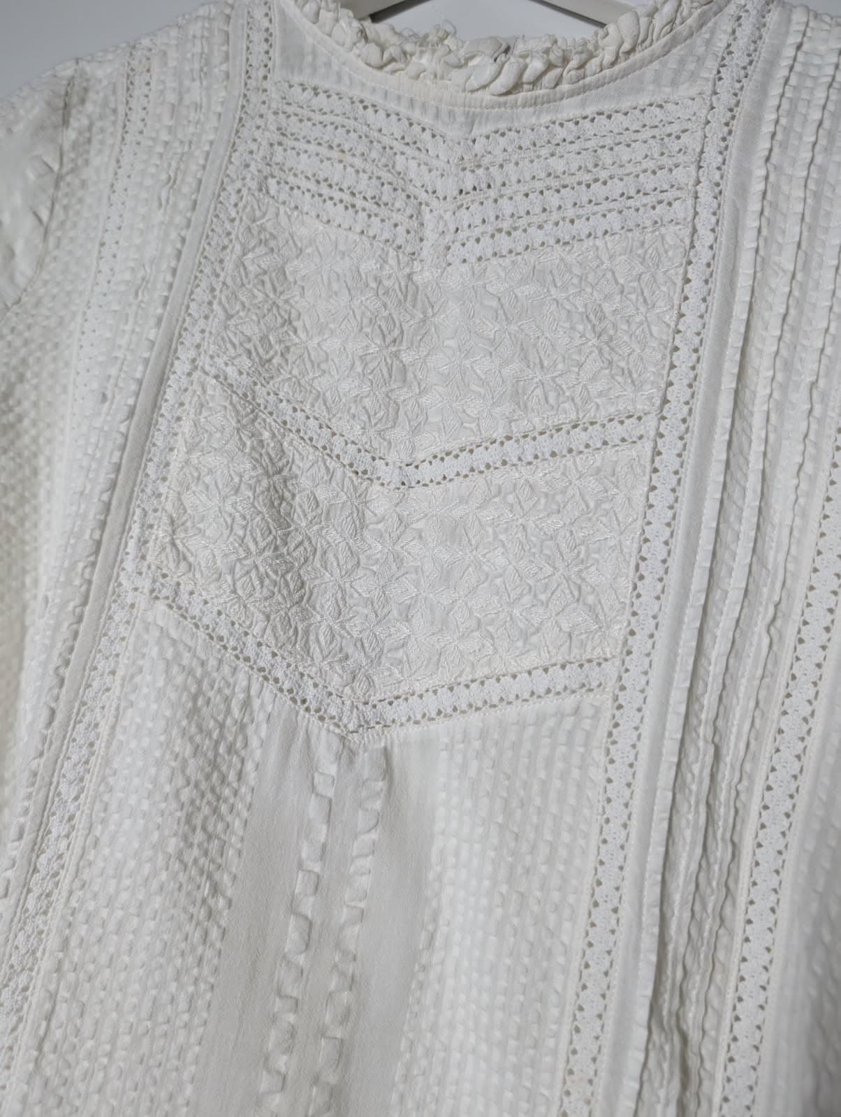 Indi & Cold Victorian-Style Lace Trim Blouse White Size S — photo 2 of 9