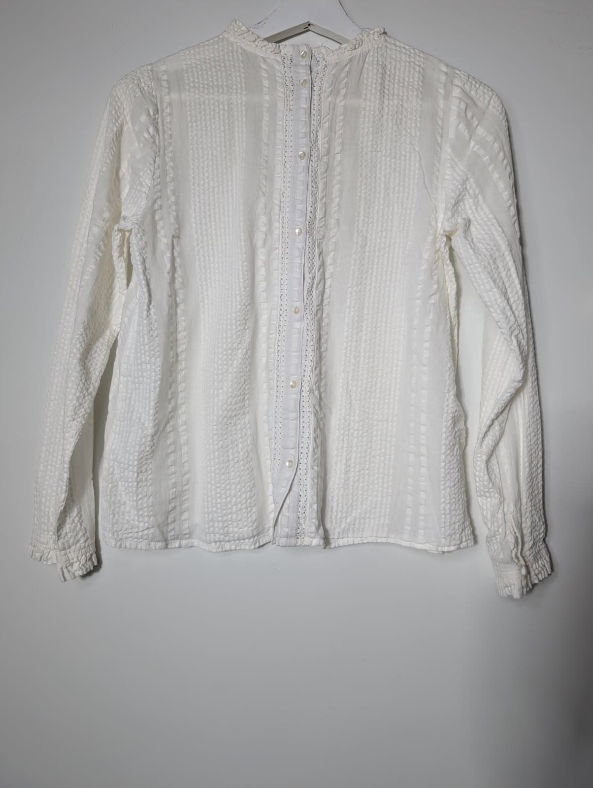 Indi & Cold Victorian-Style Lace Trim Blouse White Size S — photo 4 of 9