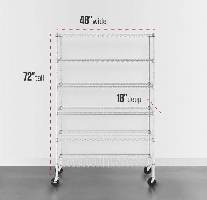Industrial Chrome Wire Shelving Unit - 6 Tier Heavy Duty Storage — photo 2 of 5