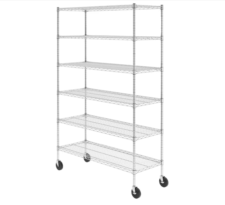Industrial Chrome Wire Shelving Unit - 6 Tier Heavy Duty Storage — photo 1 of 5