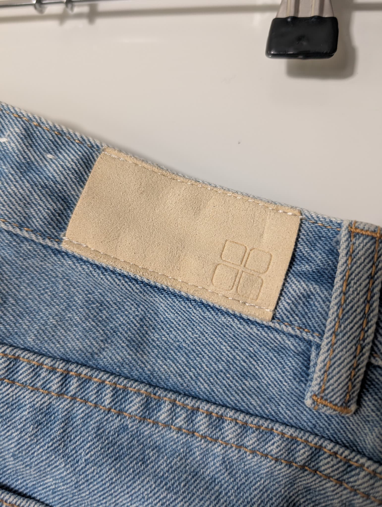 Insight Denim Mini Skirt Blue Raw Hem Size 8 — photo 5 of 8