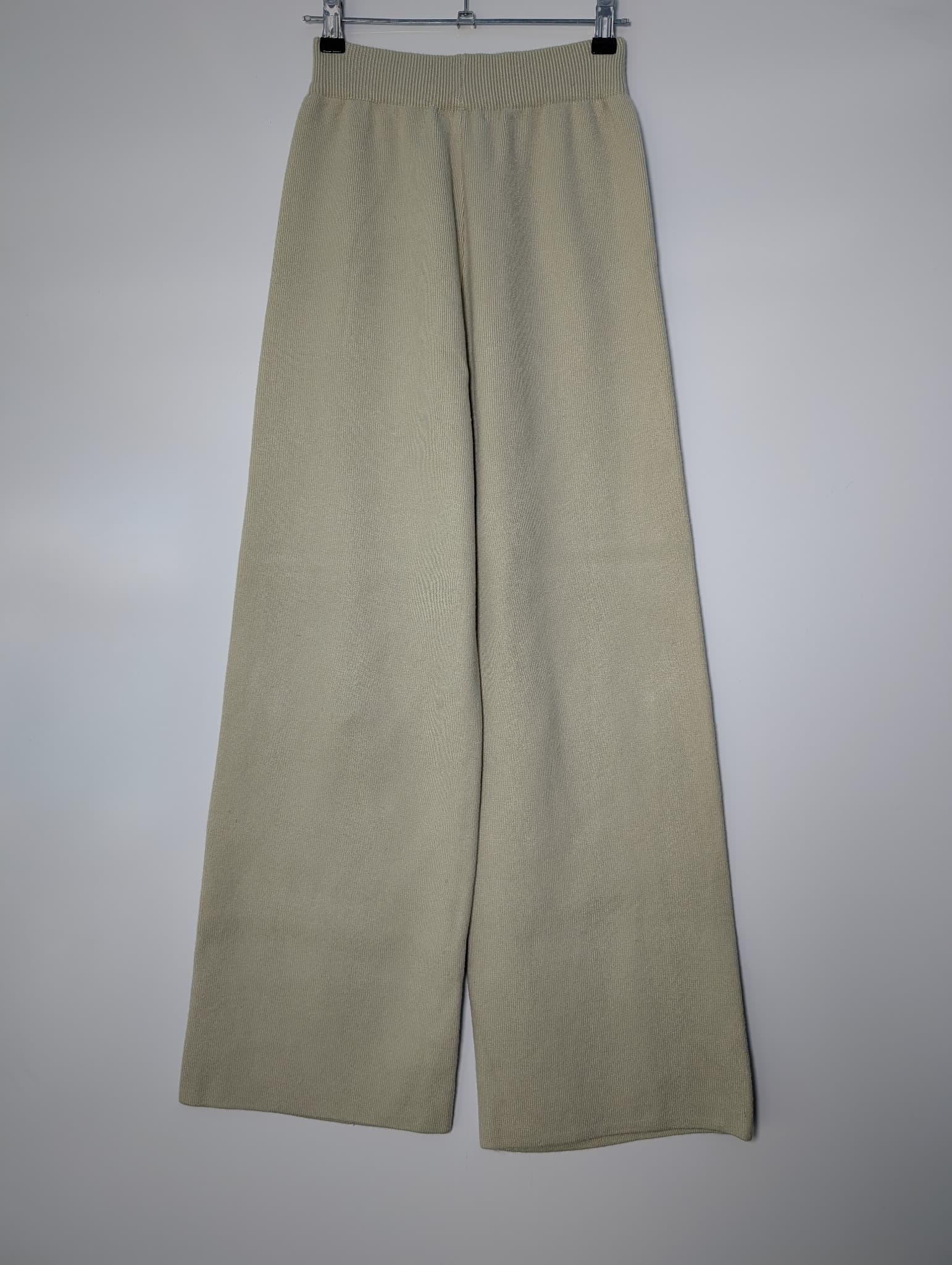 INTO Ribbed Knit Wide Leg Lounge Pants Beige Size S — photo 4 of 7
