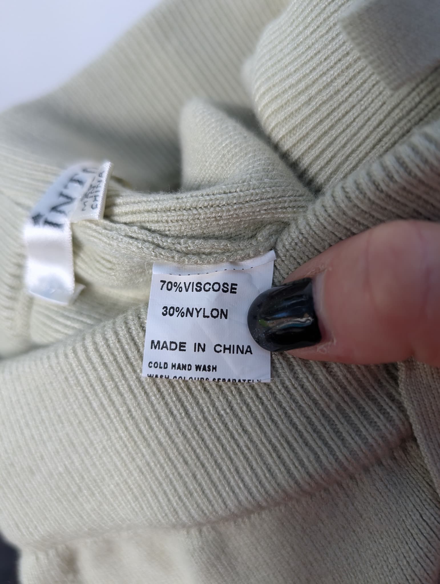 INTO Ribbed Knit Wide Leg Lounge Pants Beige Size S — photo 6 of 7