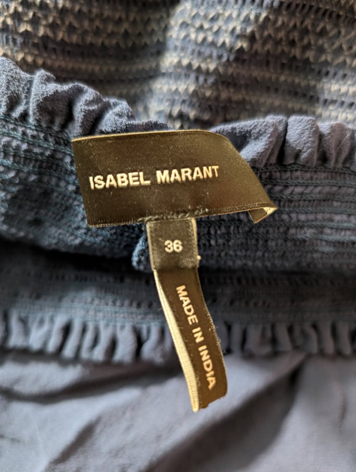 Isabel Marant Blue Smocked Strapless Maxi Dress - Size 36 — photo 3 of 7