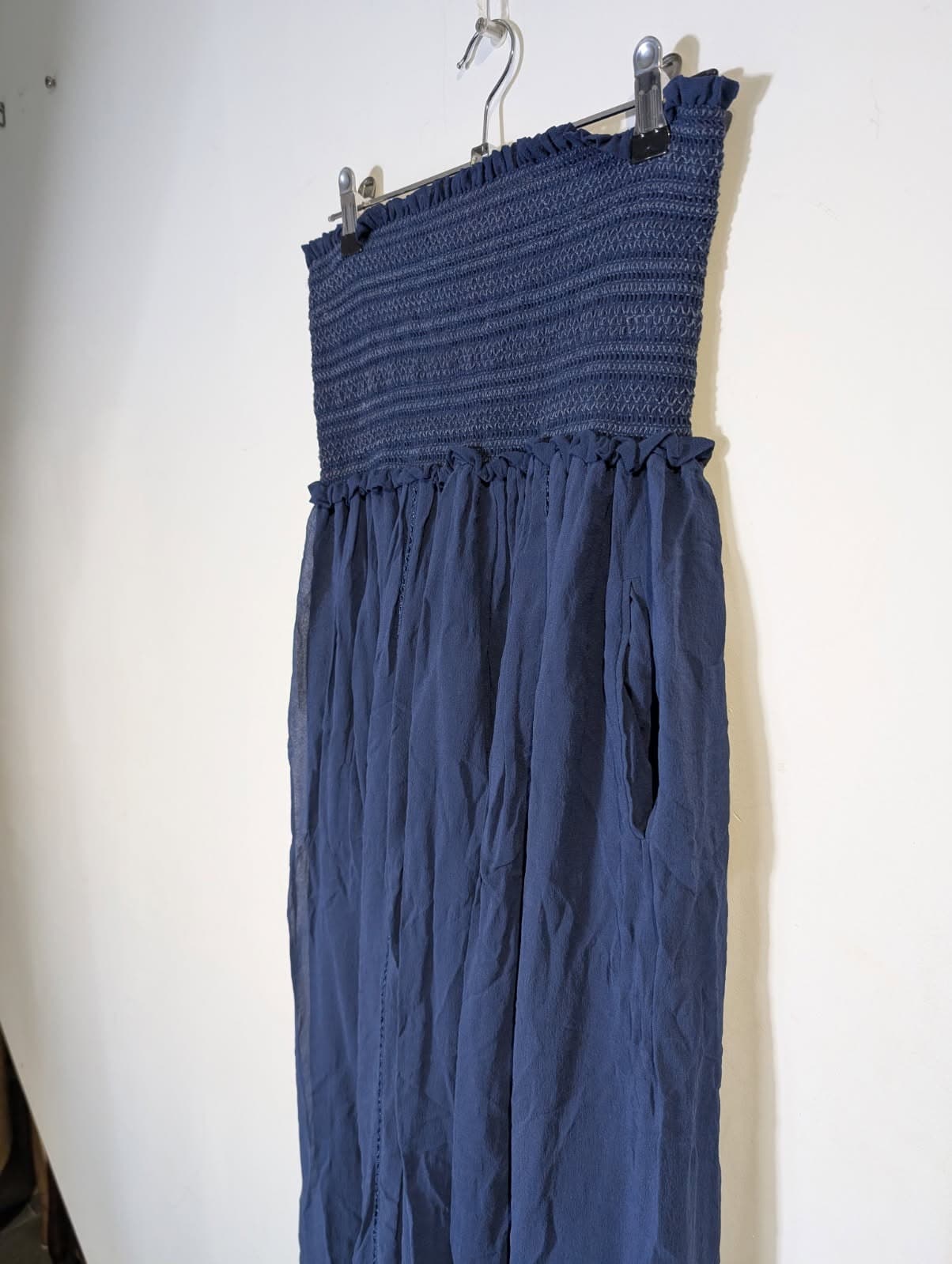 Isabel Marant Blue Smocked Strapless Maxi Dress - Size 36 — photo 4 of 7