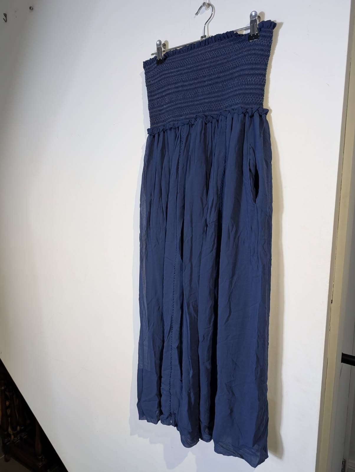 Isabel Marant Blue Smocked Strapless Maxi Dress - Size 36 — photo 6 of 7