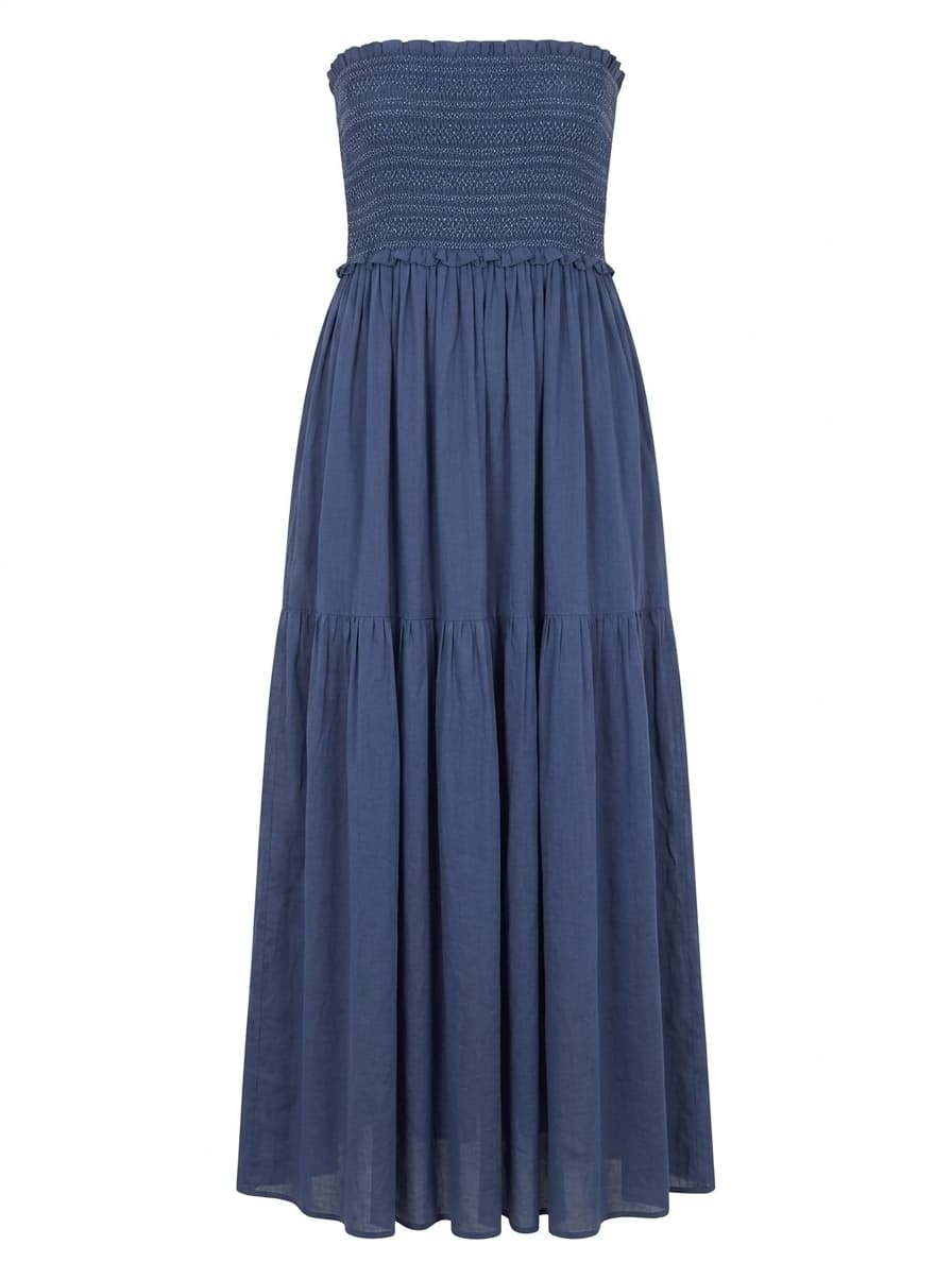 Isabel Marant Blue Smocked Strapless Maxi Dress - Size 36 — photo 1 of 7