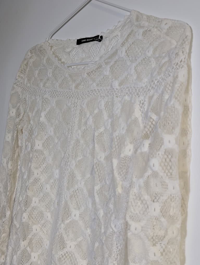 Isabel Marant Cream Lace Long Sleeve Blouse — photo 2 of 7