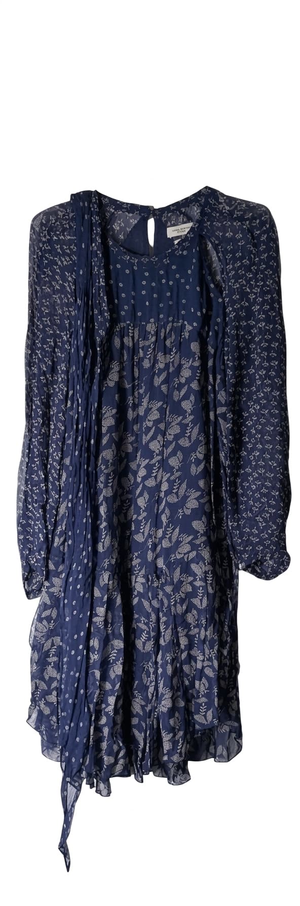 Isabel Marant Etoile Lia Printed Silk Dress - Navy Floral Size 38 — photo 1 of 7