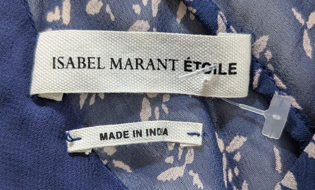 Isabel Marant Etoile Lia Printed Silk Dress - Navy Floral Size 38 — photo 3 of 7