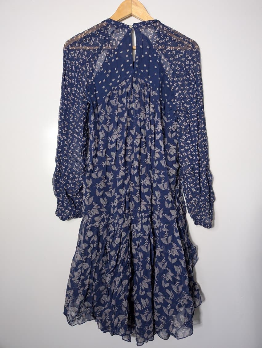 Isabel Marant Etoile Yana Floral Print Viscose Midi Dress - Blue Size 38 — photo 6 of 8