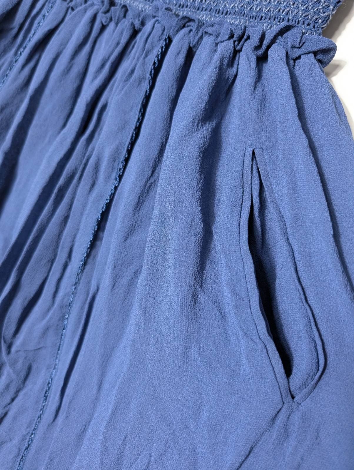 Isabel Marant Silk Maxi Skirt - Navy Blue Smocked Waist — photo 2 of 7