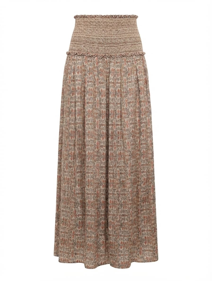 Isabel Marant Silk Smocked Maxi Skirt Multicolour Size 36 — photo 1 of 8