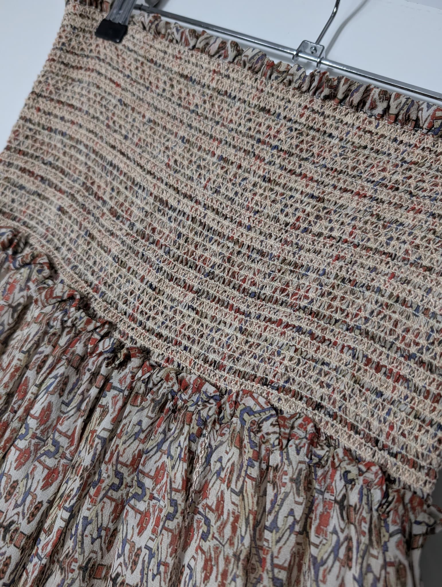 Isabel Marant Silk Smocked Maxi Skirt Multicolour Size 36 — photo 3 of 8