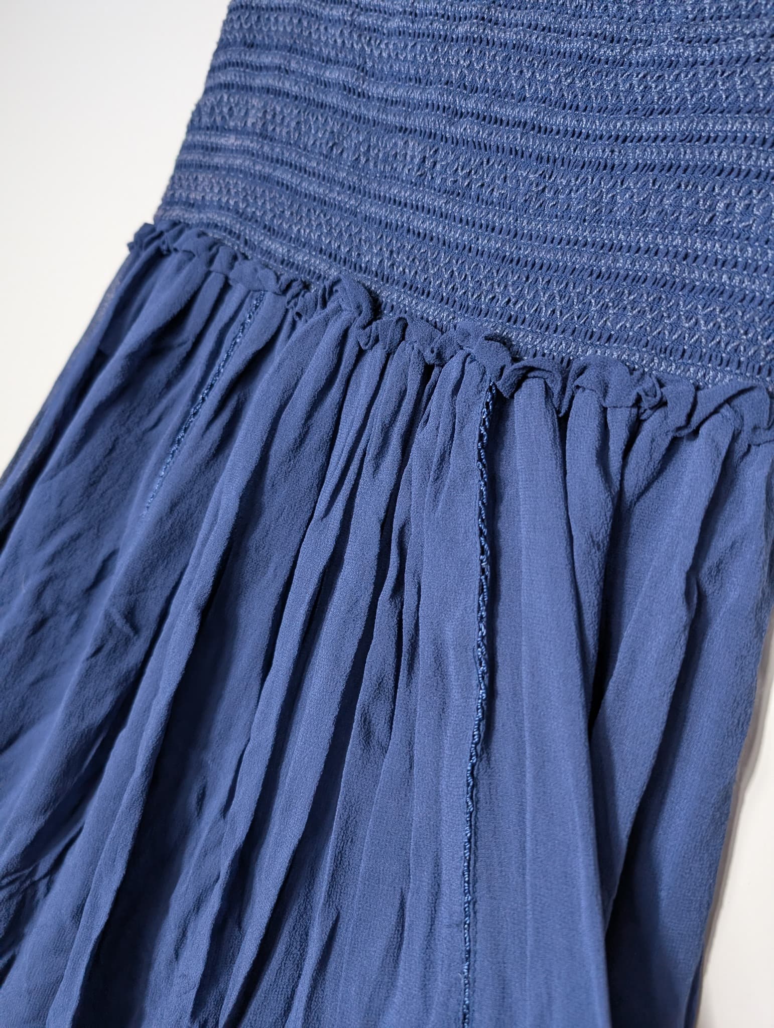 Isabel Marant Silk Smocked Tube Top Maxi Dress Blue Size 36 — photo 3 of 7
