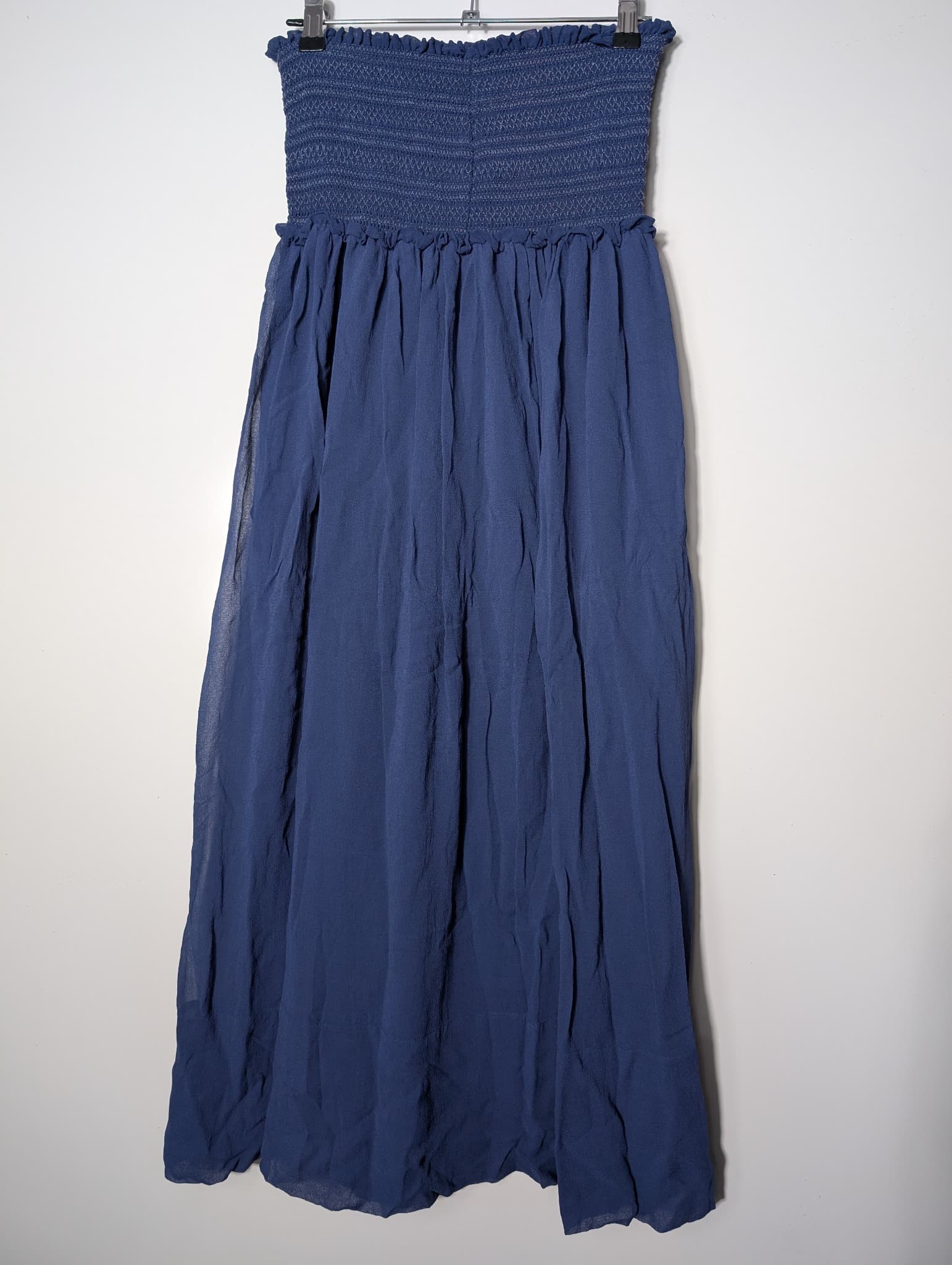 Isabel Marant Silk Smocked Tube Top Maxi Dress Blue Size 36 — photo 4 of 7