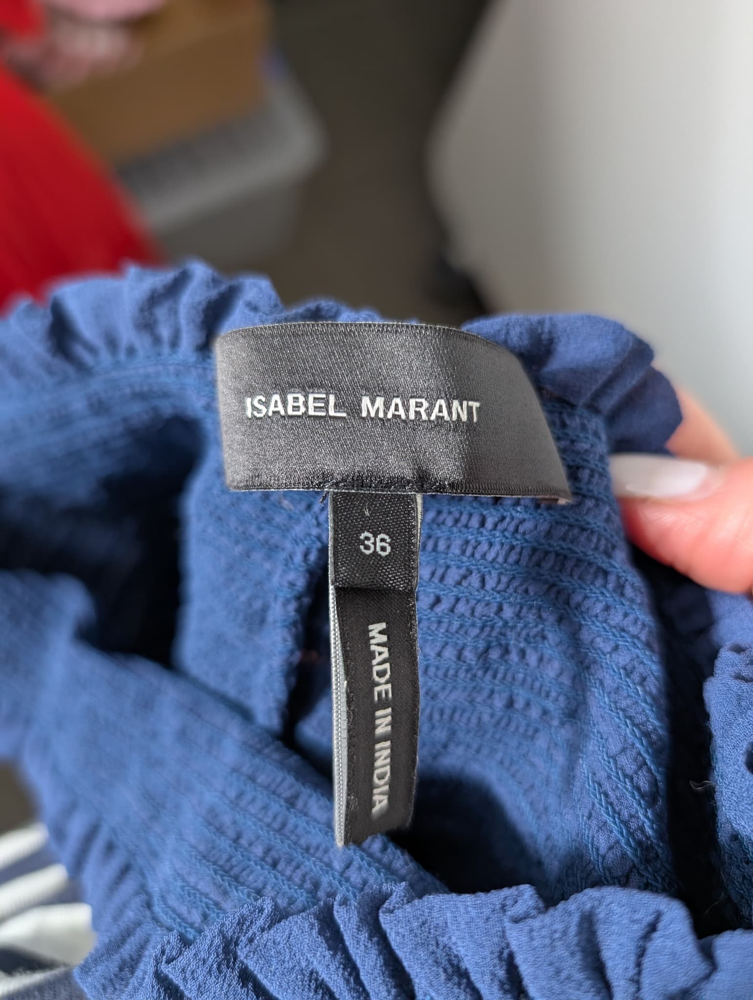Isabel Marant Silk Smocked Tube Top Maxi Dress Blue Size 36 — photo 5 of 7