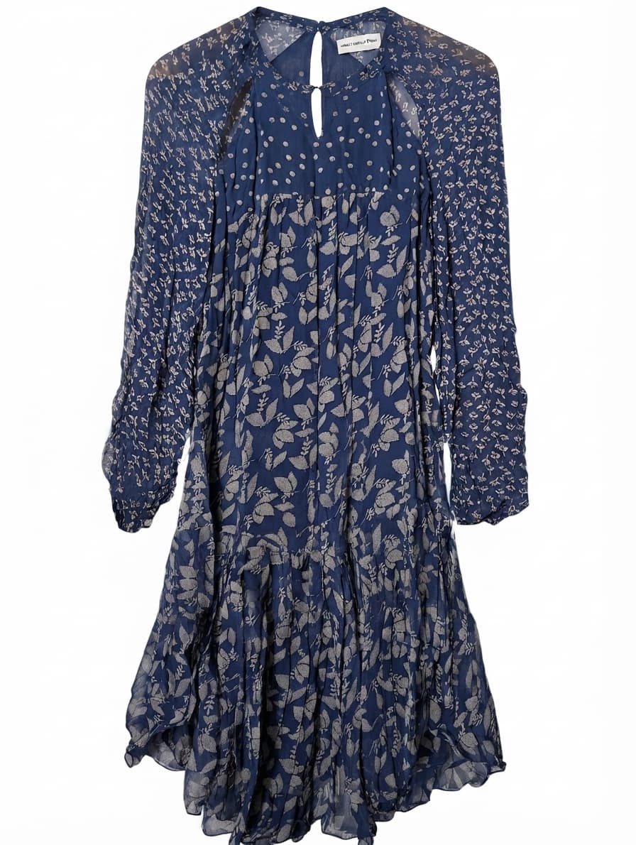 Isabel Marant Étoile Floral Viscose Mini Dress Blue Size 38 — photo 1 of 8