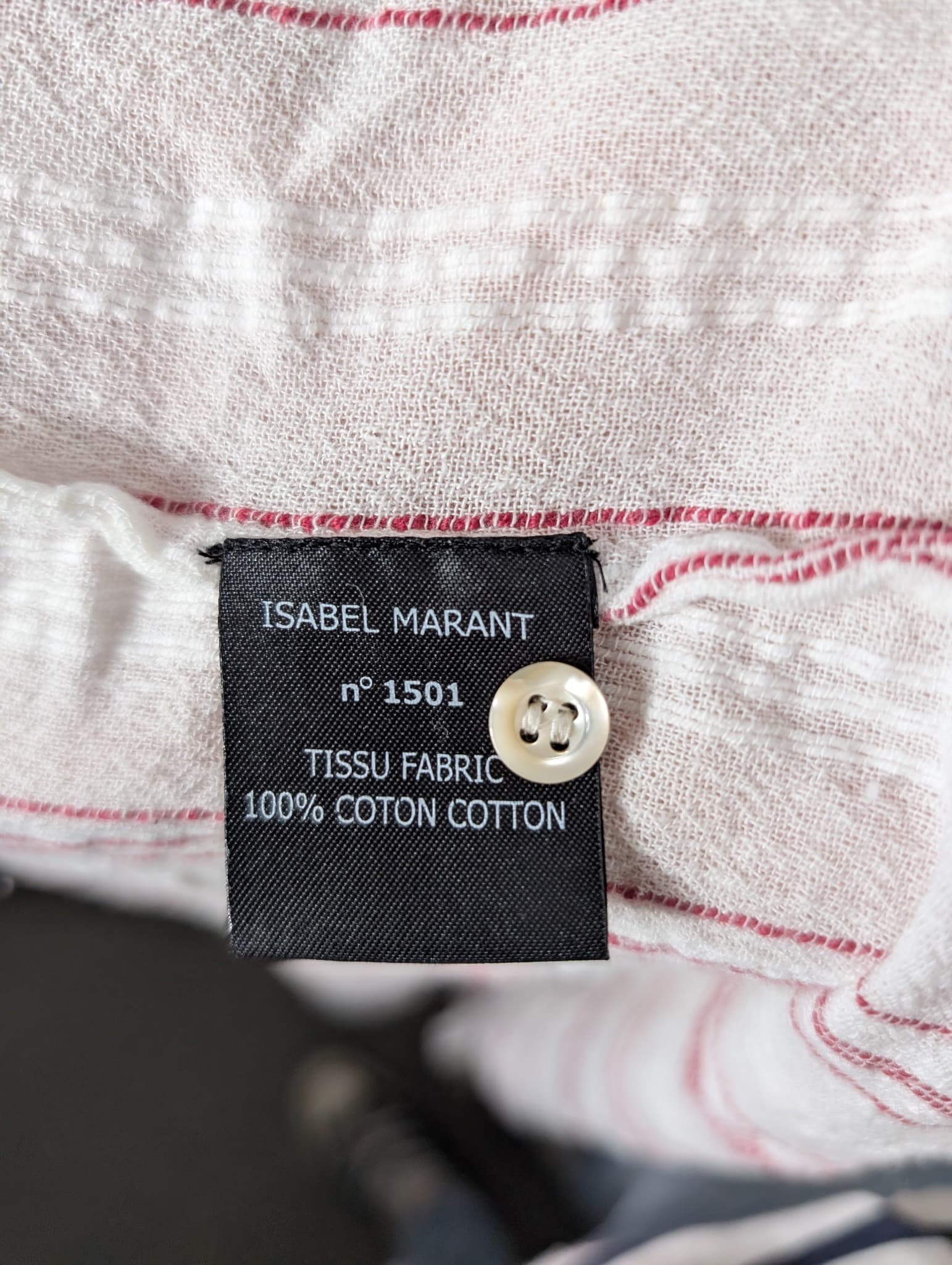 Isabel Marant Étoile Striped Button-Down Shirt White and Red Size 40 — photo 5 of 6