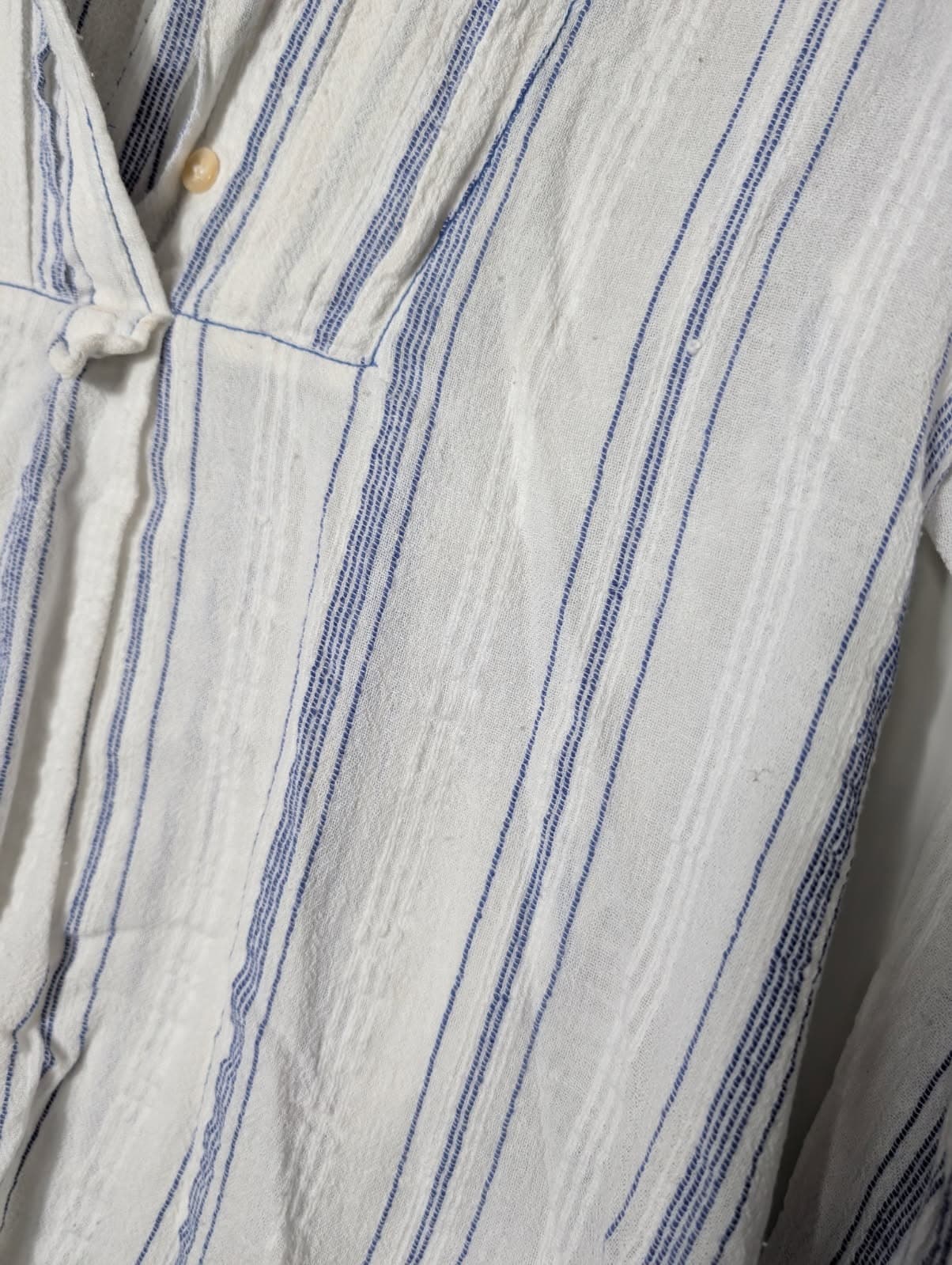 Isabel Marant Étoile Striped Cotton Blouse - White & Blue Size 40 — photo 3 of 6