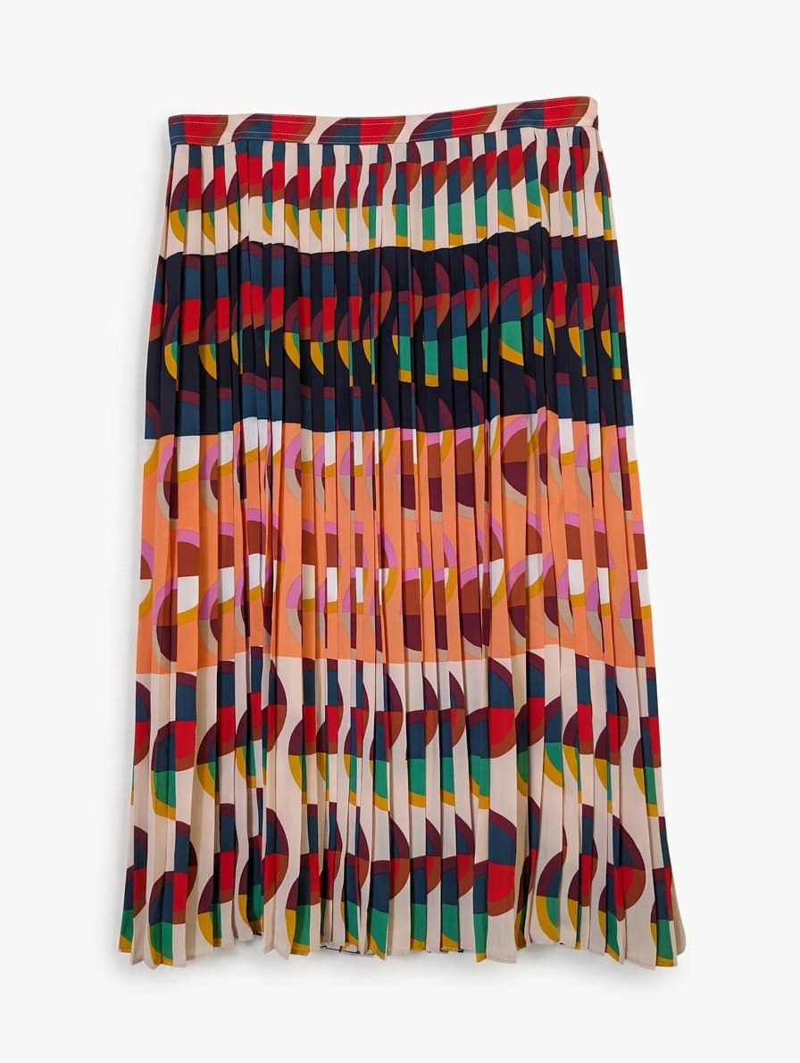 J.Crew 365 Geometric Print Pleated Midi Skirt - Size 10T — photo 1 of 5