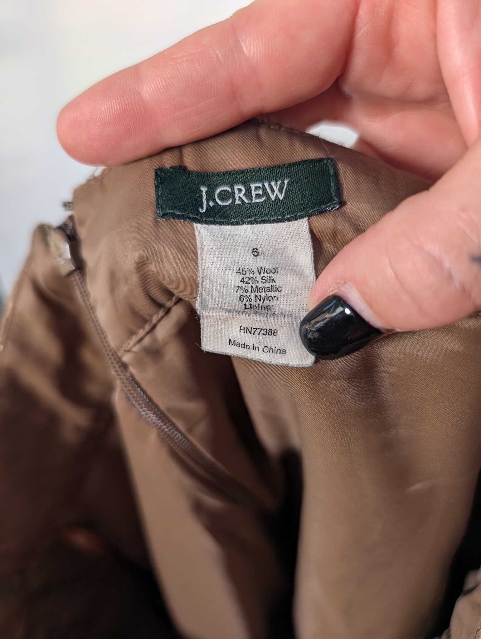 J.Crew Metallic Gold Textured A-Line Skirt Women's Size 6 — photo 7 of 8