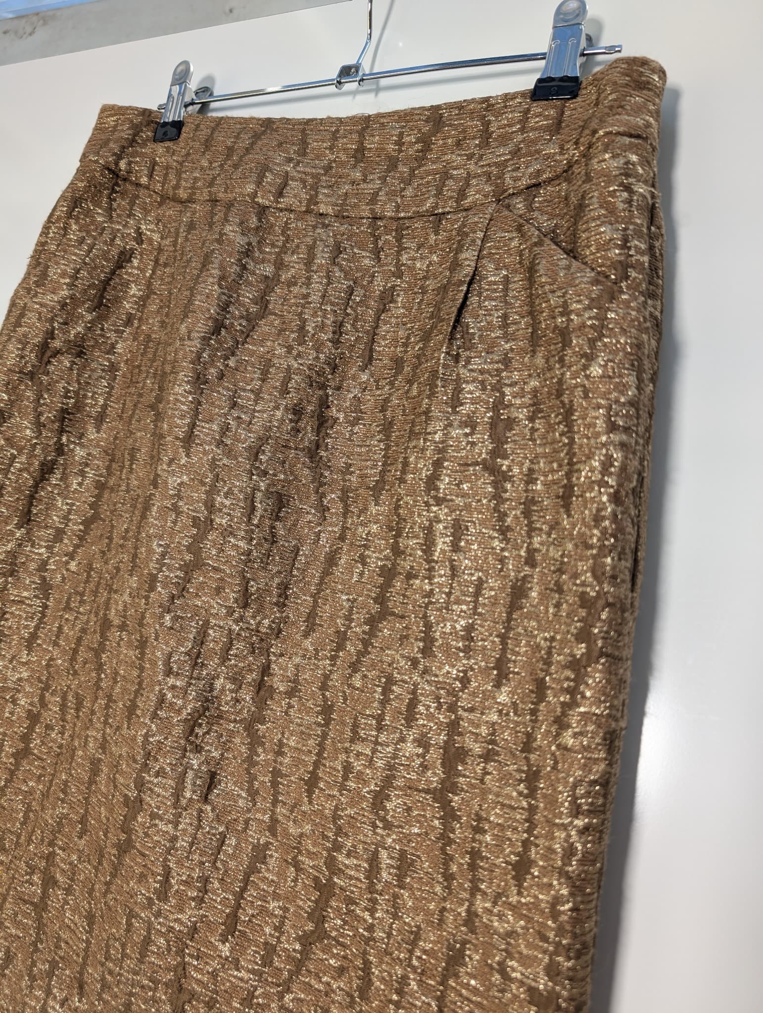 J.Crew Metallic Gold Textured A-Line Skirt Women's Size 6 — photo 3 of 8