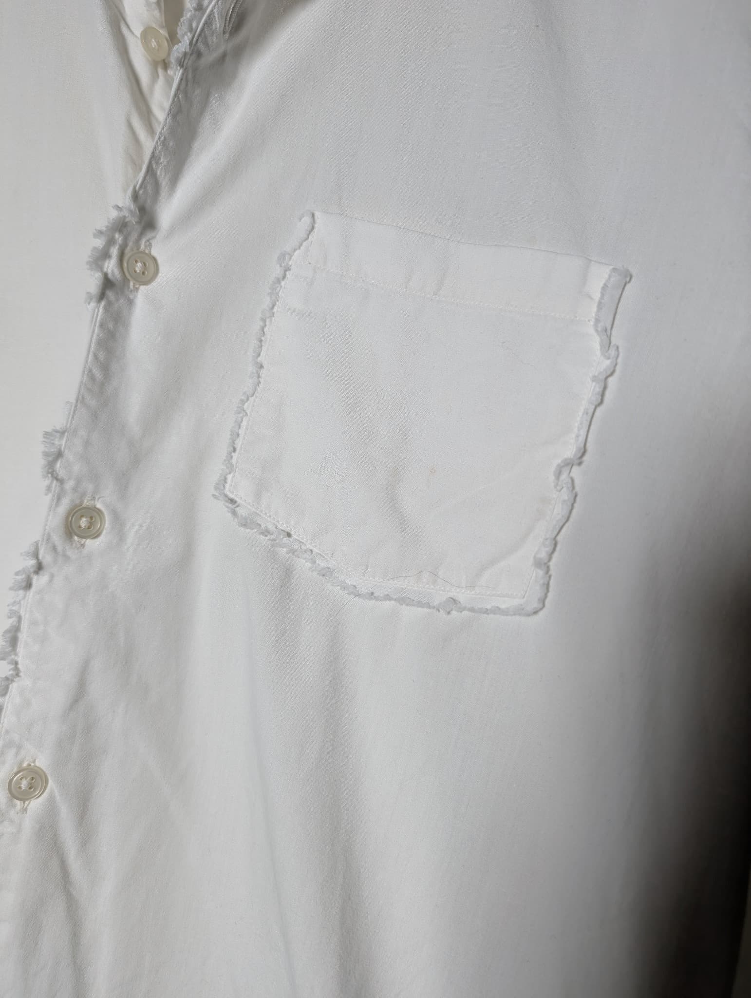 Jac+Jack Long Sleeve Button-Down Shirt White Raw Edge Detail Size M — photo 2 of 6